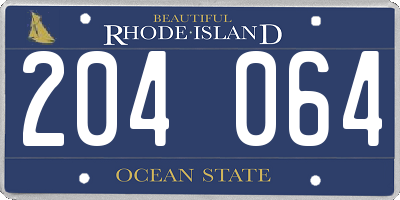 RI license plate 204064