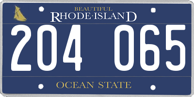 RI license plate 204065