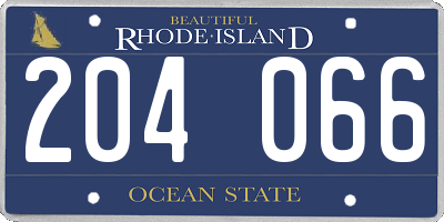 RI license plate 204066