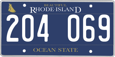 RI license plate 204069