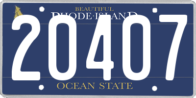 RI license plate 20407