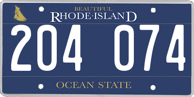 RI license plate 204074