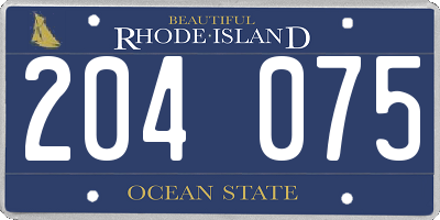RI license plate 204075