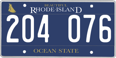 RI license plate 204076