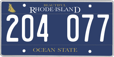 RI license plate 204077