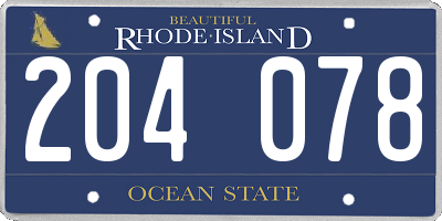 RI license plate 204078