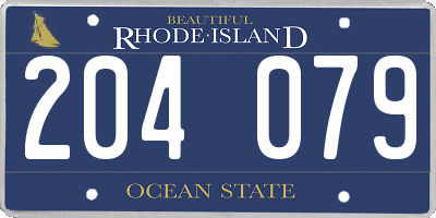 RI license plate 204079