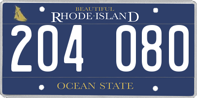 RI license plate 204080