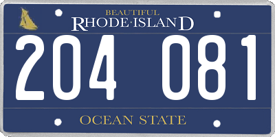 RI license plate 204081