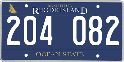 RI license plate 204082