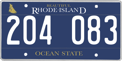 RI license plate 204083