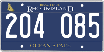 RI license plate 204085