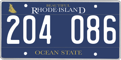 RI license plate 204086