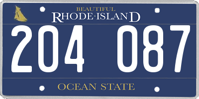 RI license plate 204087