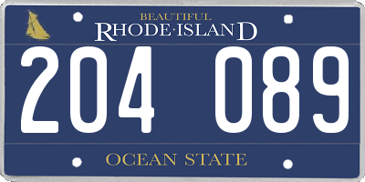 RI license plate 204089