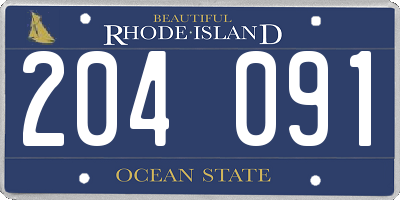 RI license plate 204091