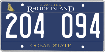RI license plate 204094