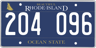 RI license plate 204096