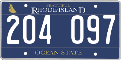 RI license plate 204097