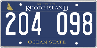 RI license plate 204098