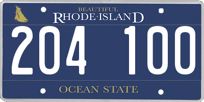 RI license plate 204100