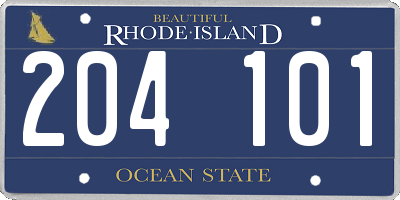 RI license plate 204101