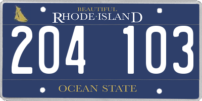 RI license plate 204103