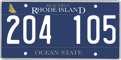 RI license plate 204105