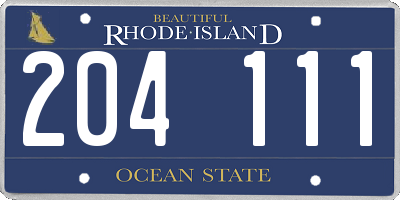 RI license plate 204111