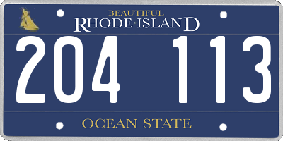 RI license plate 204113