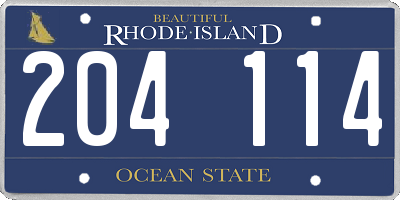 RI license plate 204114
