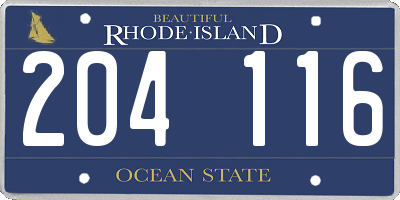 RI license plate 204116