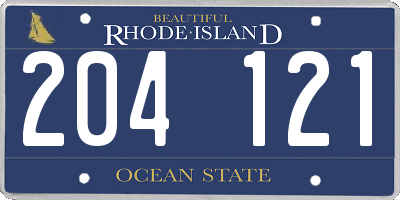 RI license plate 204121