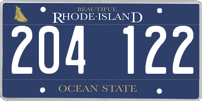 RI license plate 204122