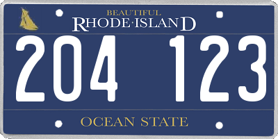 RI license plate 204123