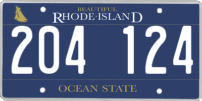 RI license plate 204124