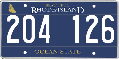 RI license plate 204126