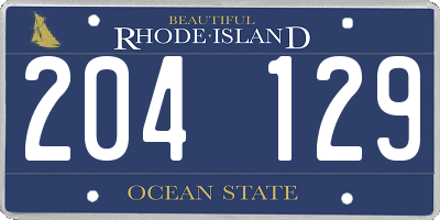 RI license plate 204129