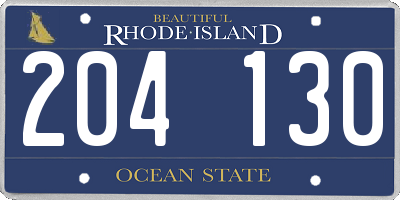 RI license plate 204130