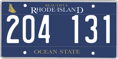 RI license plate 204131