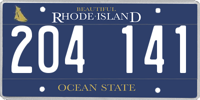 RI license plate 204141