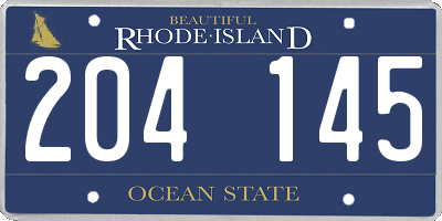 RI license plate 204145