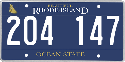 RI license plate 204147