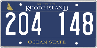 RI license plate 204148
