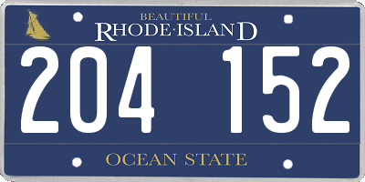 RI license plate 204152