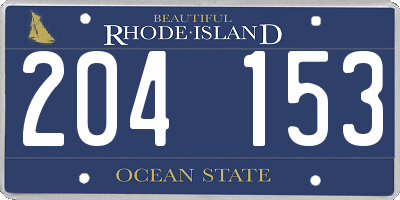 RI license plate 204153