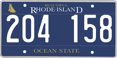 RI license plate 204158