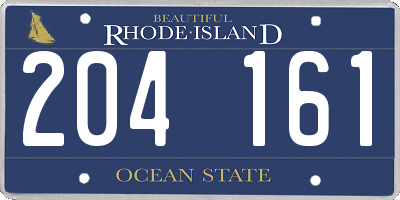 RI license plate 204161