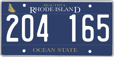 RI license plate 204165