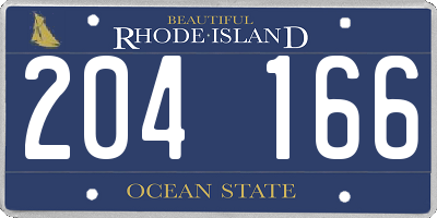 RI license plate 204166